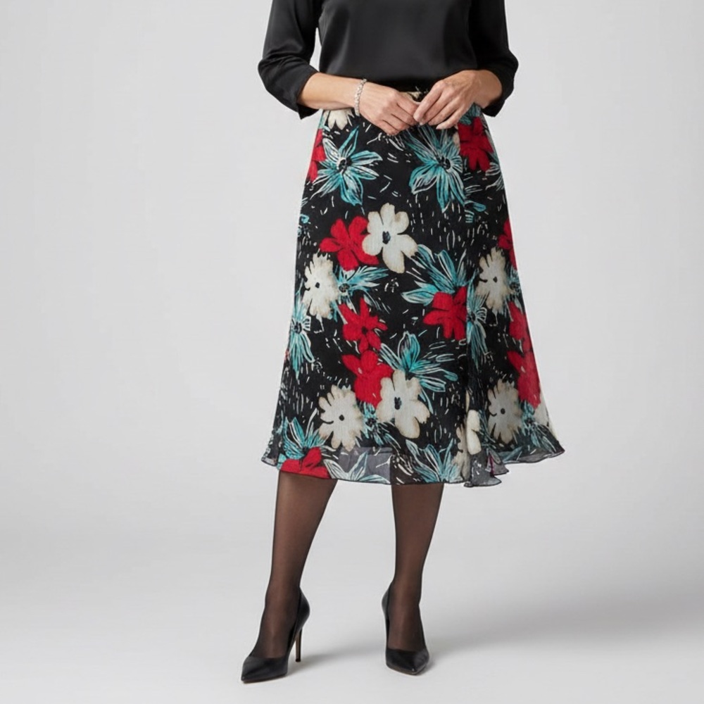 Requirements chiffon Floral Print midi Festival Skirt